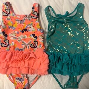 CAT & JACK Toddler Girls 4T Tulle One Piece Swimsuit Mermaid and Butterfly